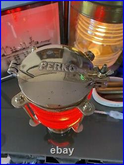 Rare Antique Vintage WWII US Navy PERKO 403 Morse Code Signal Light Ruby Red
