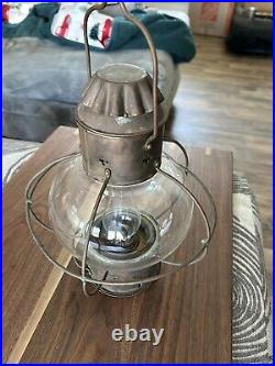 Rare Find! Vintage 1957 Nippon Sento Co Marine Light Brass Marine WHITE Light