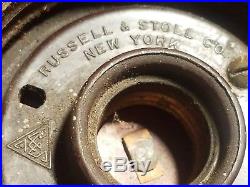 Rare Vintage Maritime Hand Held Brass Light Russell & Stoll Cat. No. 118