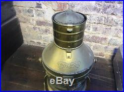 Rare Vintage Nautical ANCHOR Copper Ship Lantern Light LARGE Oil