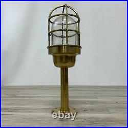 Reclaimed Polished Brass Ceiling Light Clear Globe