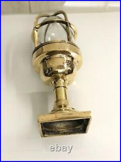 Reclaimed Ship Original Wiska Post Mounted Brass Bulkhead Ceiling Nautical Light