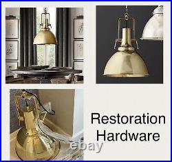 Restoration Hardware Vintage Nautical Pendant Lighting 18 Polished Brass