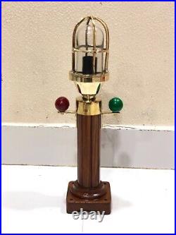 Retro Style Vintage Ship Replica Solid Brass & Wooden Bulkhead Light Fixture