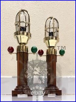 Retro Style Vintage Ship Replica Solid Brass & Wooden Bulkhead Light Fixture