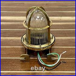 Ribbed Glass Salvaged Brass Wall Sconce