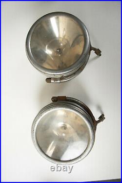 S&M Lamps Co LA Ca (M2L) Marine Lights Pair (JSF6) Chrome Plated Brass Vintage