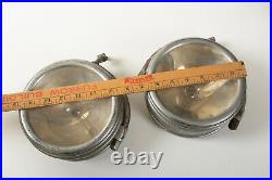 S&M Lamps Co LA Ca (M2L) Marine Lights Pair (JSF6) Chrome Plated Brass Vintage