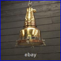 Salvaged Refurbished Old Vintage Brass Cargo Pendant/Hanging/Ceiling Light