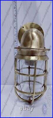 Satin Finish Brass Metal Nautical Vintage Style Wall Sconce Lamp Fixture 1 Piece