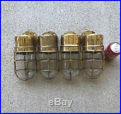 Set Of 4 Vintage Nautical Brass Wall Lights