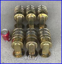 Set Of 6 Vintage Cast Brass Ship's Wall Mounted Lights