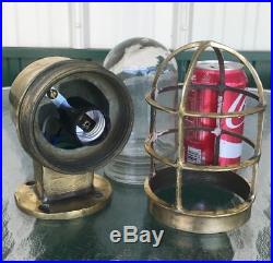 Set Of 6 Vintage Cast Brass Ship's Wall Mounted Lights