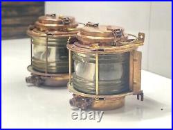 Ship Salvage Original Brass Antique Industrial Vintage Style Electric Lamp Lot 2