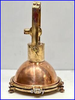 Ship Salvage Original Copper & Brass Metal Nautical Ceiling Pendant Lamp Small