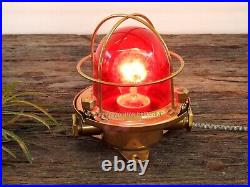 Ship Salvaged Old Brass Finish Vintage Indoor/Outdoor Ceiling Deck Light Russian