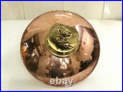 Ship Salvaged Old Brass Vintage Hanging Cargo Light with Copper Shade