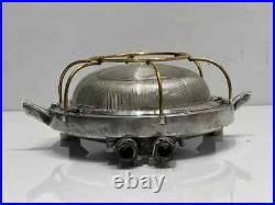 Ship Salvaged Original Ship Aluminum Vintage Old Ship Deck Light With Brass Cage