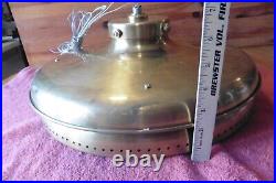 Solid Brass Flat Pan light wide Pendant lamp Nautical Ship Marine Shade Vintage