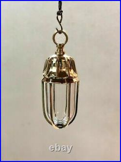 Solid Brass Hanging Cargo Pendant Bulkhead Light Nautical Style 2 Piece