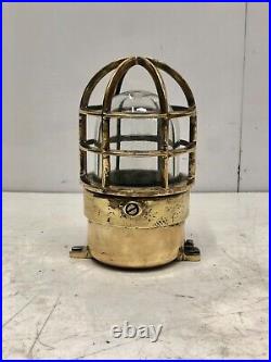 Solid Brass Metal Marine Vintage Bulkhead Wall Ceiling Light Fixture Lot of 2