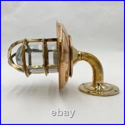 Solid Brass Nautical Sconce with Copper Shield