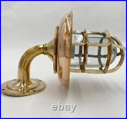 Solid Brass Nautical Sconce with Copper Shield