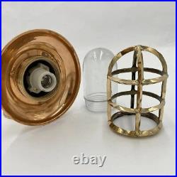 Solid Brass Nautical Sconce with Copper Shield