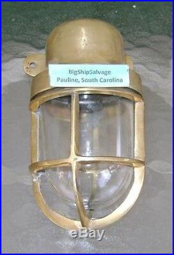 Solid Brass Vintage Wall Mounted Nautical Light -NEW USA WIRING POLISHED