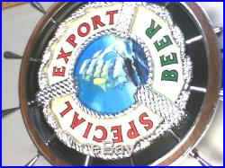 Special export beer sign lighted ships wheel nautical vintage bar light ship MO3