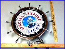 Special export beer sign lighted ships wheel nautical vintage bar light ship Mp1