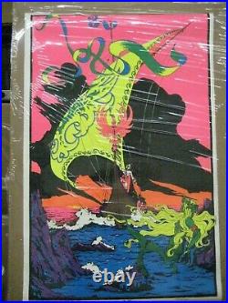 The Viking 1971 black light poster vintage psychedelic C192