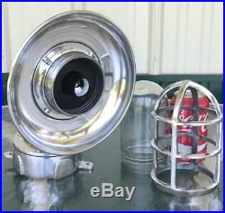 Three Vintage Nautical Aluminum Wall Lights With Cover