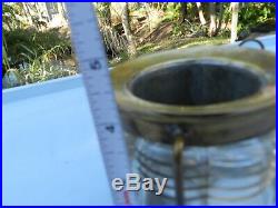 Triplex Vintage Ship Light Clear glass Brass Humidor