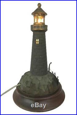 Unique Vintage Cast Bronze Brass Lighthouse Table Lamp / Night Light 16 1/2