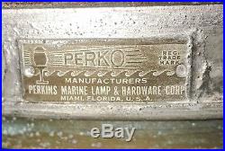 VINTAGE BOAT SHIP NAUTICAL MARINE BLUE STARBOARD LIGHT PERKO PERKINS LAMP 15x15