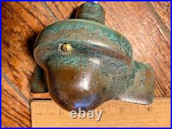 VINTAGE BRONZE TEARDROP BATWING GLASS LENS STERN LIGHT WithNEW WIRE/LED AGE/PATINA