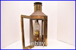 VINTAGE Cargo Light Brass Lantern Nautical SHIPS oil LAMP Maritime Boat Antique