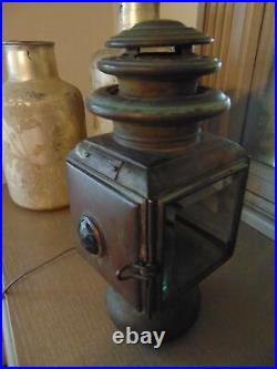 VINTAGE MARINE SALVAGED PORT SIDE LIGHT by SOLOR no. 1033c 13 tall