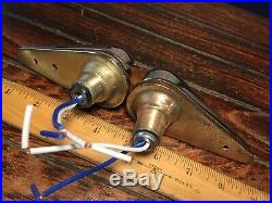 VINTAGE PAIR OF BRONZE TEARDROP RUNNING LIGHTS REWIRED WithNEW SOCKETS, LED BULBS