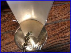 VINTAGE PERKO BRONZE STEAMING LIGHT LED THICK GLASS LENS WithMAST MOUNT