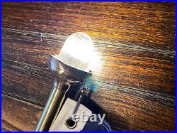 VINTAGE POLISHED BRASS, GLASS LENS STERN LIGHT WithFLAG, NEW WIRING/LED 33 TALL