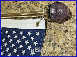 VINTAGE REMOVABLE/RETRACTABLE BRASS BEEHIVE STERN LIGHT WithFLAG LED REWIRED