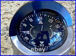 VINTAGE RITCHIE 5 BINNACLE MOUNT COMPASS WithLIGHT & STAINLESS STEEL CASE