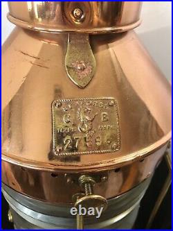 VINTAGE SEAHORSE NAUTICAL LANTERN Maritime Ship Copper Brass MASTHEAD Light Lamp
