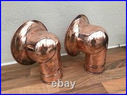 VINTAGE SHIPS LIGHT, Pair of COPPER VENTS. Air Vents. Boat Yacht Marine Nautical