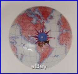 VNTG Mid Century Nautical Glass Globe Earth Map Ceiling Light Shade Cover 15