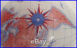 VNTG Mid Century Nautical Glass Globe Earth Map Ceiling Light Shade Cover 15