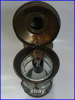 VTG LARGE Nautical ANCHOR Brass Copper Glass Ship Lantern Light Lamp Merman