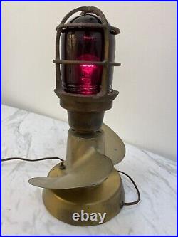 VTG Nautical Marine R&S Bulkhead Light Lamp Quicksilver Propeller Brass Base